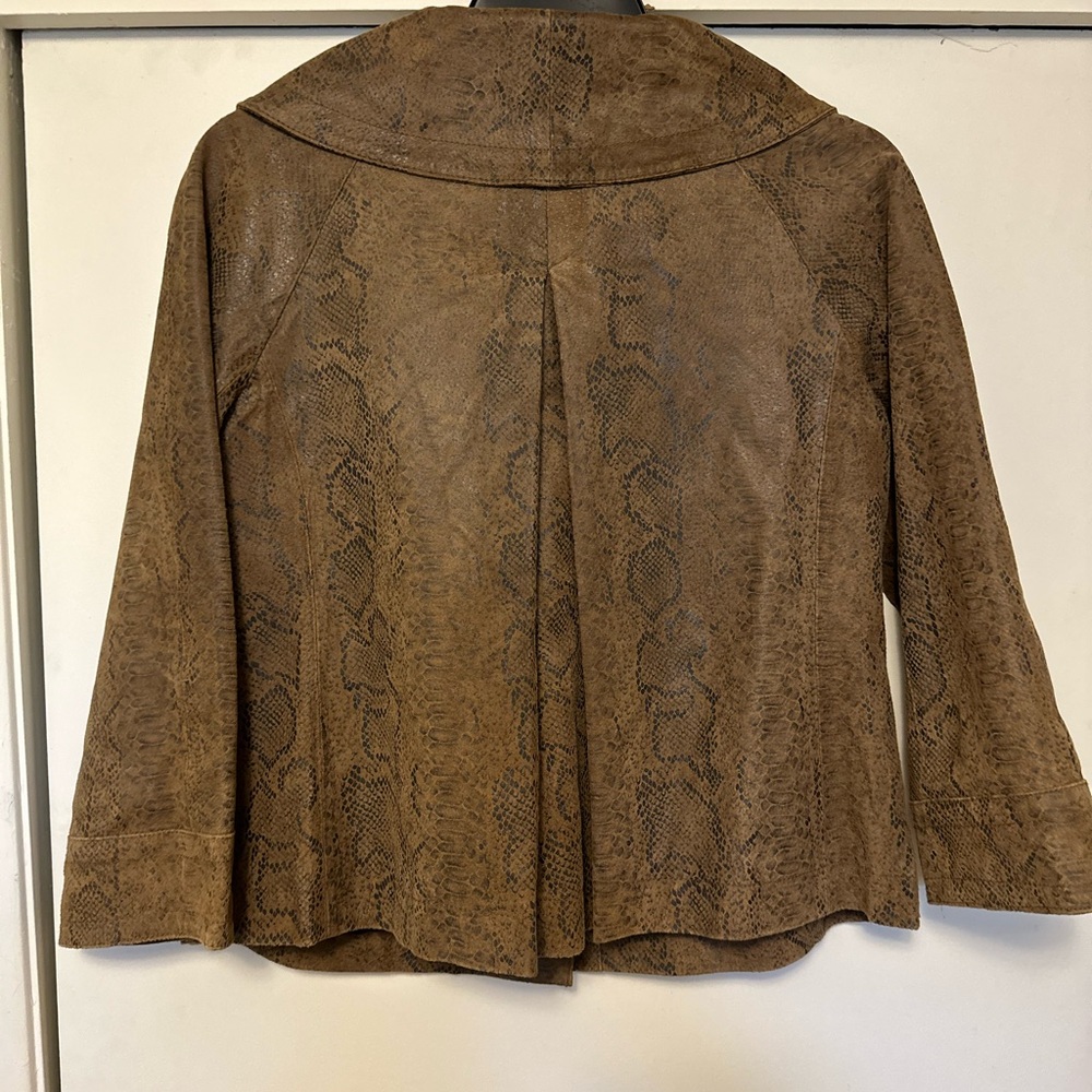 Live A Little Snakeskin Leather Jacket | Quiet Luxury Cropped Leather Western SM - Picture 3 of 8